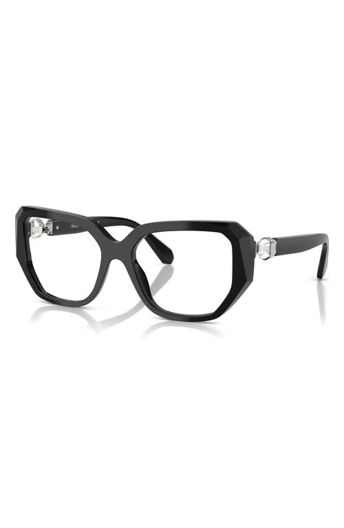Swarovski 55mm Geometric Optical Glasses In Black