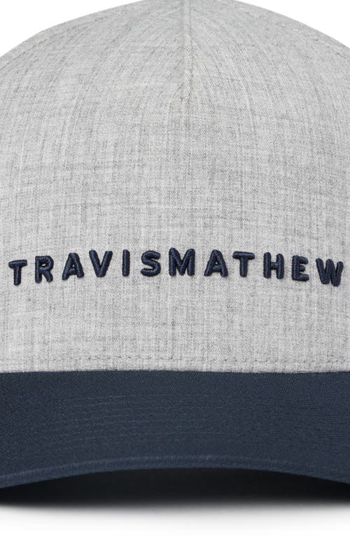 Shop Travismathew Passing Lane Snapback Baseball Cap In Heather Grey/blue Nights