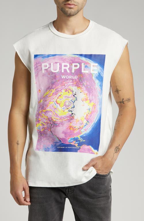 PURPLE BRAND Sleeveless Graphic Muscle Tee White at Nordstrom,