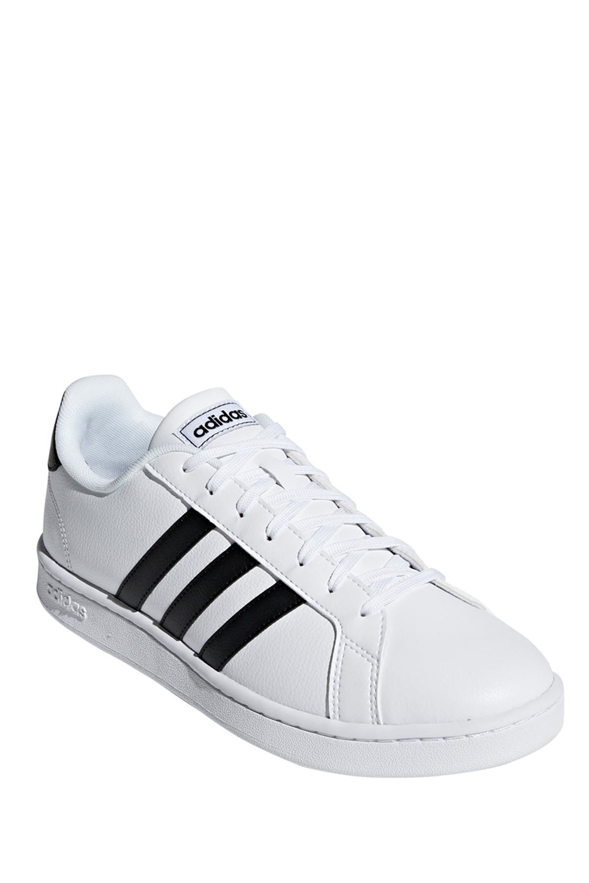 adidas black leather sneakers