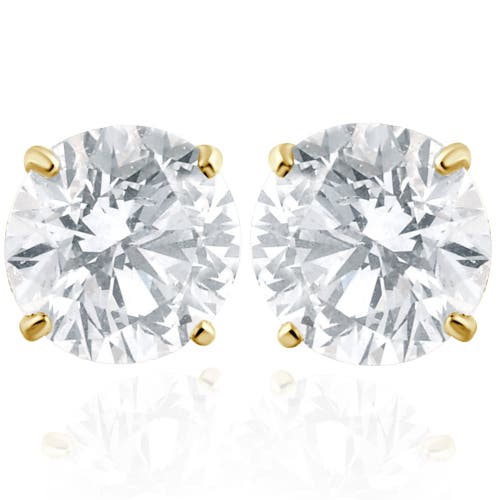 Bliss Diamond 2 Carat Lab Created Diamond Studs 14k Yellow Gold With Screw Backs In 14k Yellow Gold