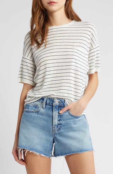 Stripe Organic Linen Pocket T-Shirt