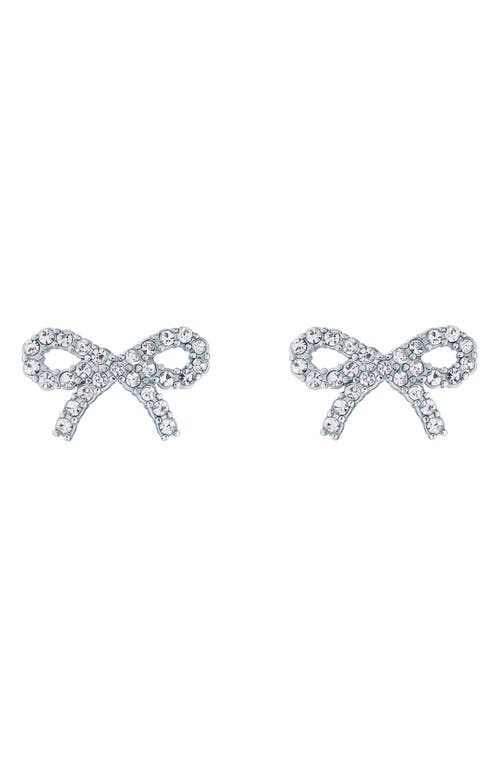Ted Baker London Tarlay Twinkle Bow Stud Earrings in Silver Tone Clear Crystal at Nordstrom