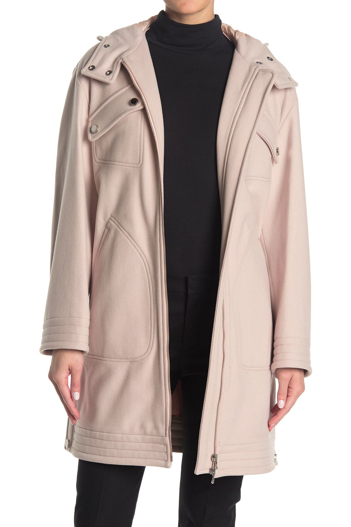 Red Valentino Hooded Tab Jacket In Nudo 377