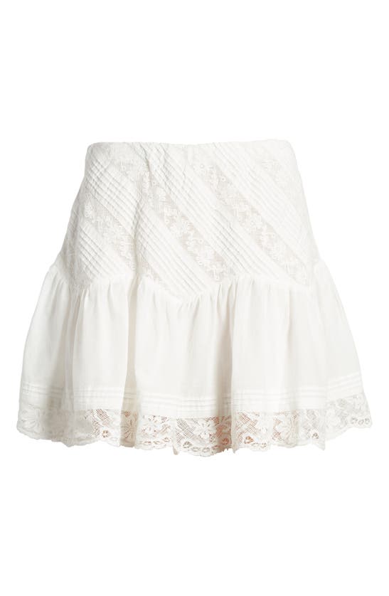 Shop Loveshackfancy Melissa Lace Trim Skirt In Bright White