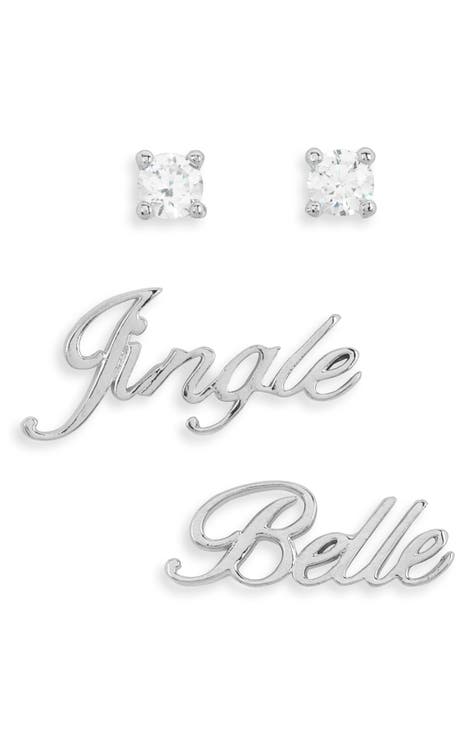 Secret Santa Jingle Bells 2-Pack Stud Earrings Set