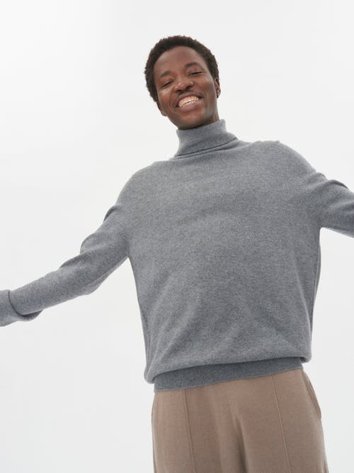 Shop Gobi Cashmere Turtle Neck In Dim Gray