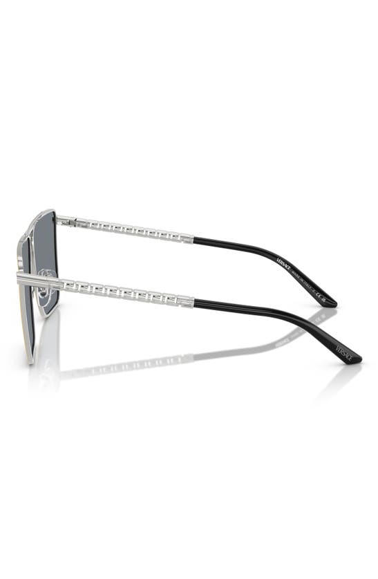 Shop Versace 64mm Mirrored Oversize Pillow Sunglasses In Blue Mirror