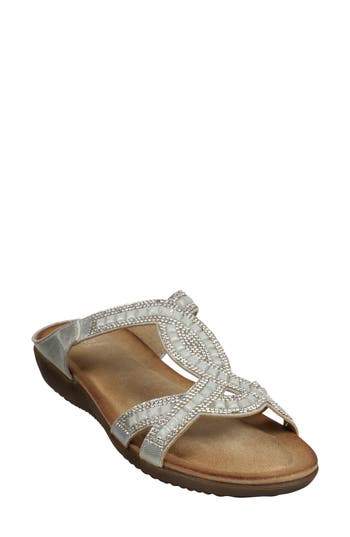 Good Choice New York Alora Embellished Slide Sandal In Silver