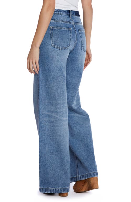 Shop Hint Of Blu High Waist Wide Leg Jeans In Midwash Vintage