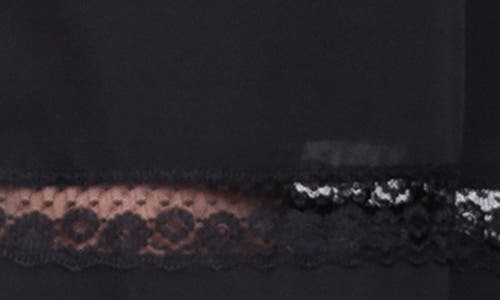 Standards & Practices Lace Inset Georgette Midi Dress In Black