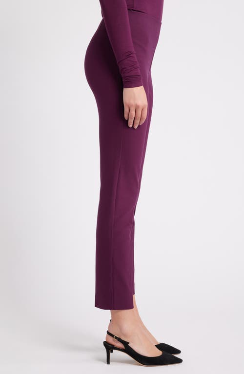 Shop Anne Klein Hollywood Waist Slim Fit Pants In Deep Plum