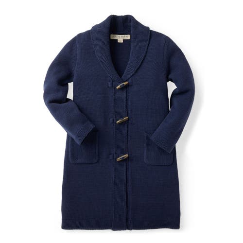 Hope & Henry Baby Girls' Tunic Cardigan With Shawl Collar, Infant In Blue