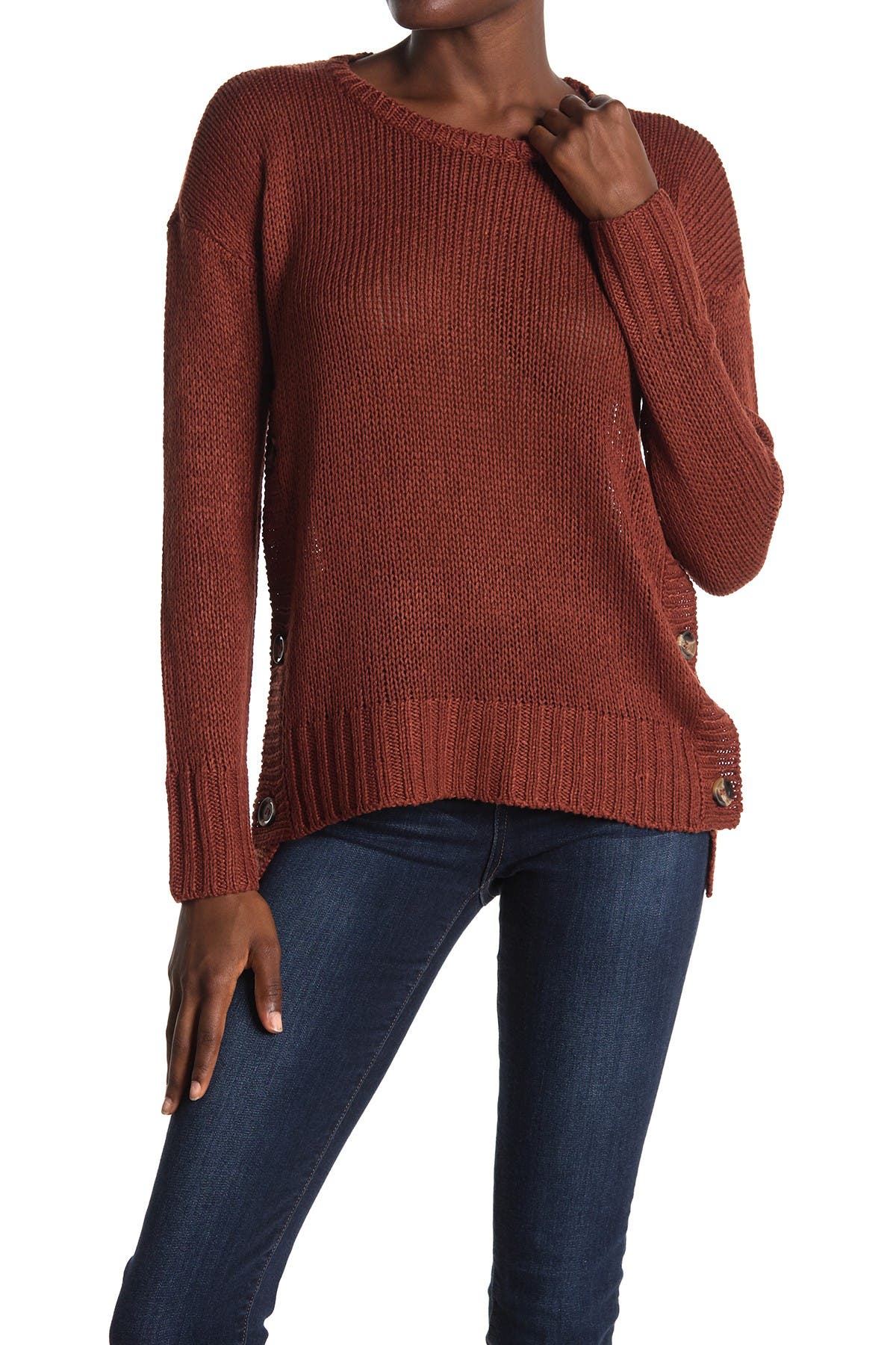 crew neck tunic sweater