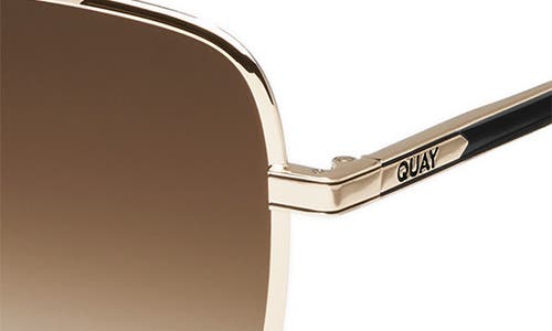 Shop Quay 5th Ave 56mm Gradient Square Sunglasses In Gold/brown