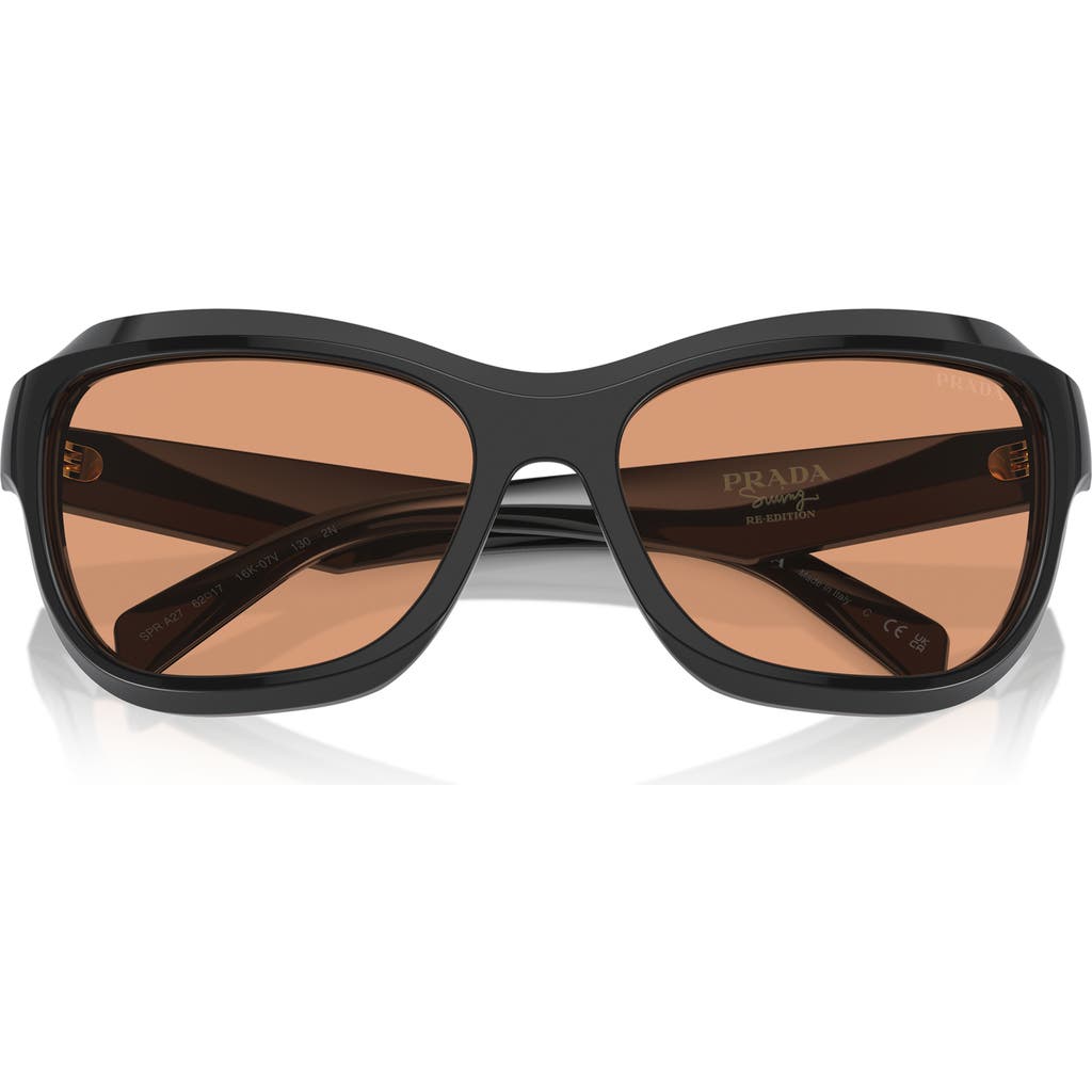 Prada 62mm Oversize Butterfly Sunglasses In Black