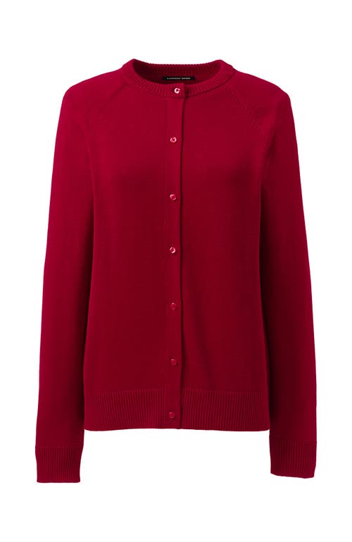 Lands' End School Uniform Young  Cotton Modal Cardigan Sweater In Red