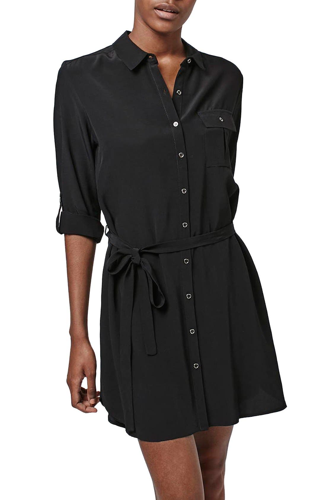 'Posh' Belted Shirtdress (Petite) Nordstrom