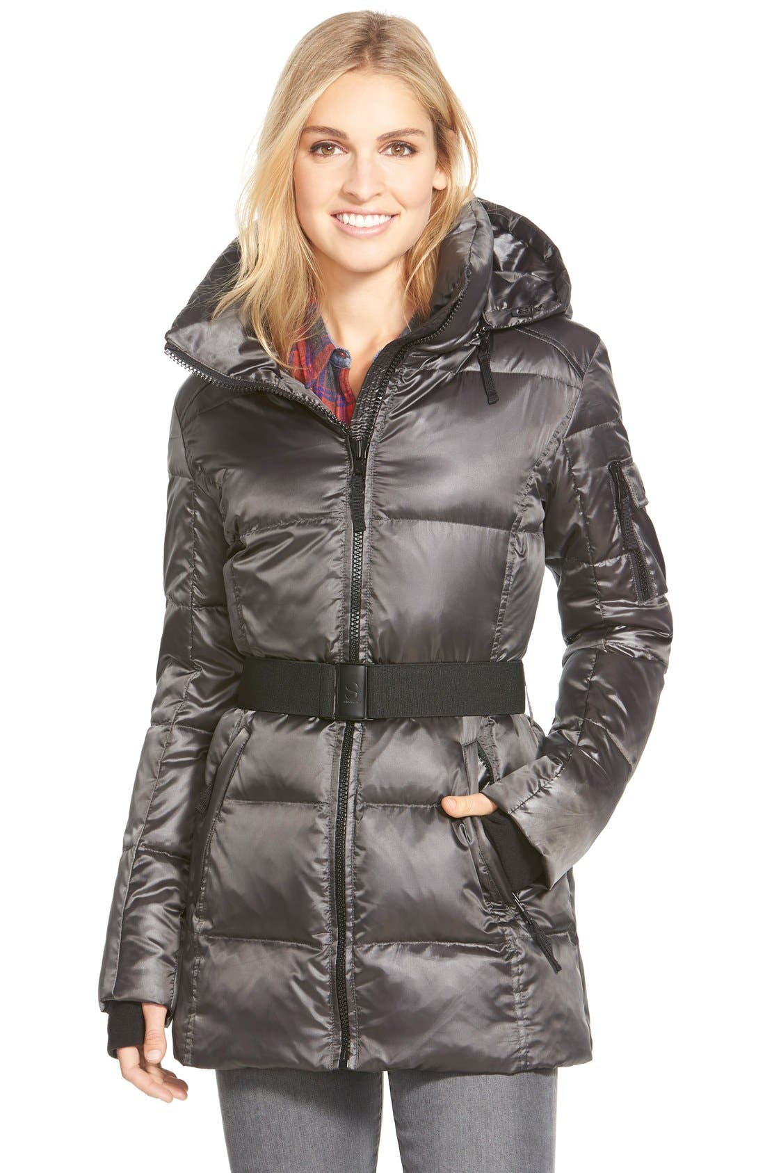 S13/NYC 'Powder' Belted Down & Feather Fill Parka Nordstrom