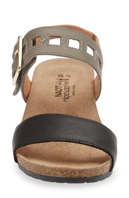 Naot Dynasty Wedge Sandal In Soft Black/gray/beige