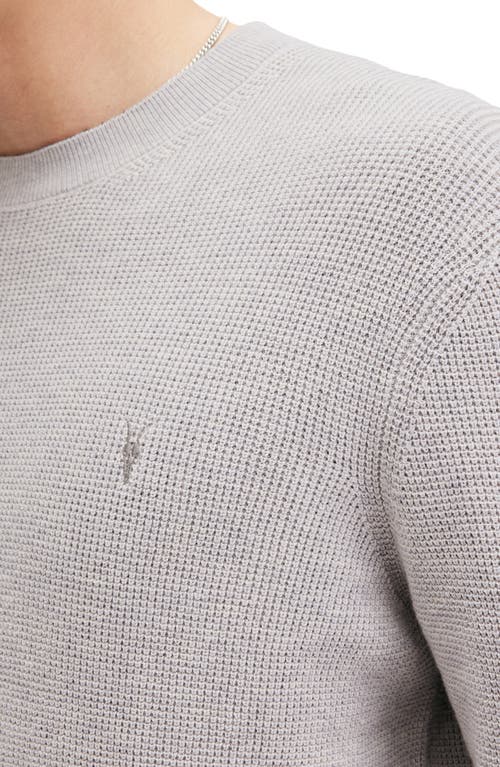 Allsaints Mode Merino Crew Neck Ramskull Sweater In Cool Grey
