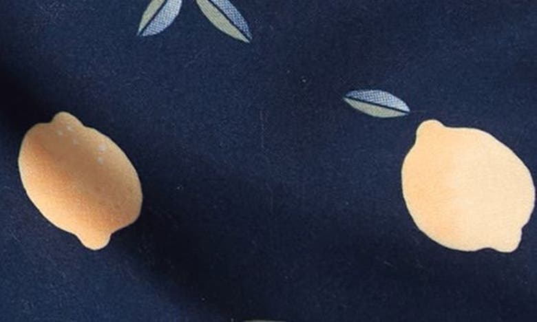 Shop Petit Lem Kids' Lemon Print Swim Trunks In Navy