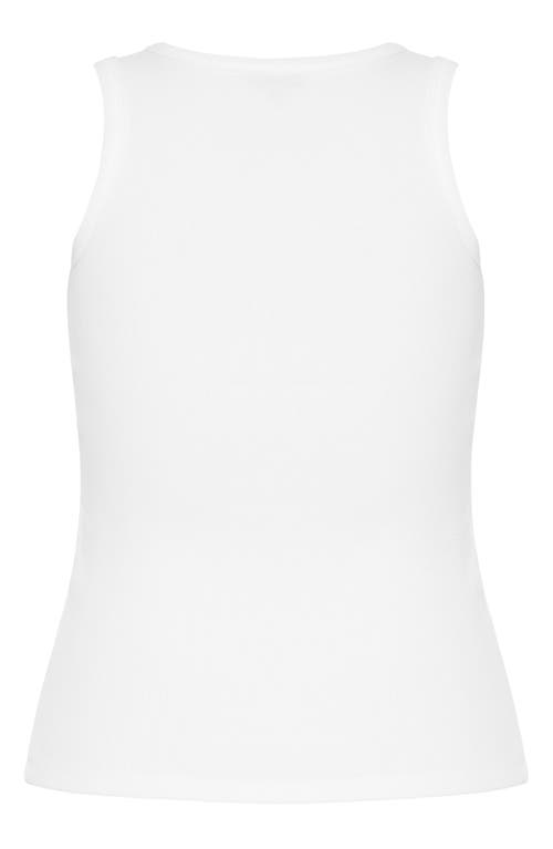 Shop City Chic Talia Rib Tank In White