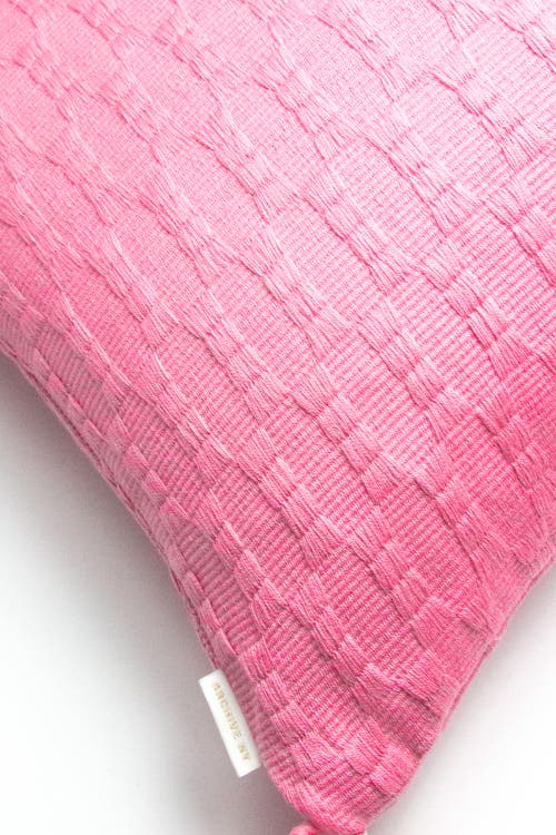Archive New York Antigua Classic Solid Handwoven Cotton Throw Pillow In Bubblegum Pink