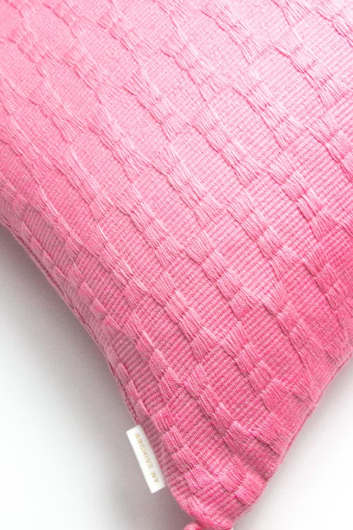 Shop Archive New York Antigua Classic Solid Handwoven Cotton Throw Pillow In Bubblegum Pink