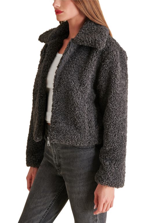 Shop Steve Madden Pippin Faux Shearling Jacket In Forged Iron