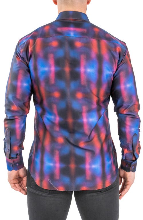 Maceoo Fibonacci Twilight Black Contemporary Fit Button-up Shirt In Black