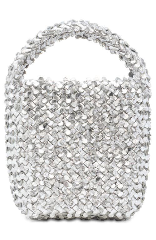 Bottega Veneta Cabat Metallic Sequin Bucket Bag In Silver/gold