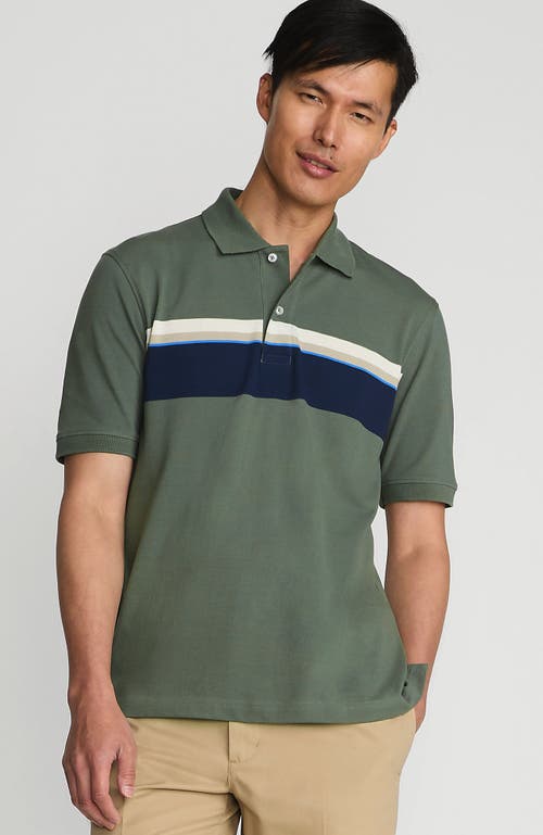 Shop Lands' End Short Sleeve Comfort-first Mesh Polo Shirt In Spruce Stripe