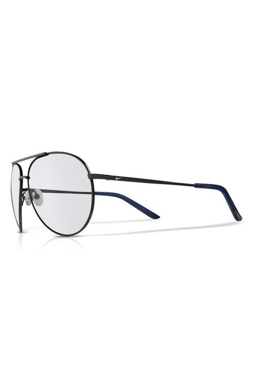 Nike Chance 61mm Aviator Blue Light Blocking Glasses In Gunmetal/blue Light