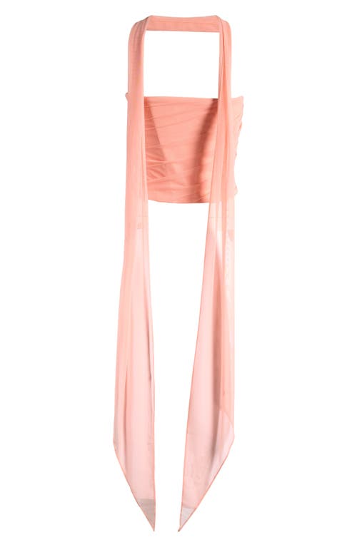 HOUSE OF CB HOUSE OF CB HALLIE CORSET MESH HALTER TOP 