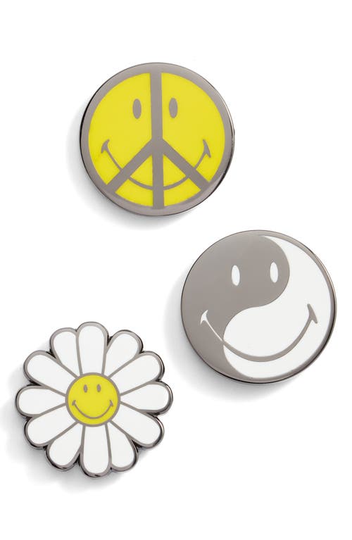 Smiley® x PINTRILL 3-Pack Assorted Pins in Multi Color