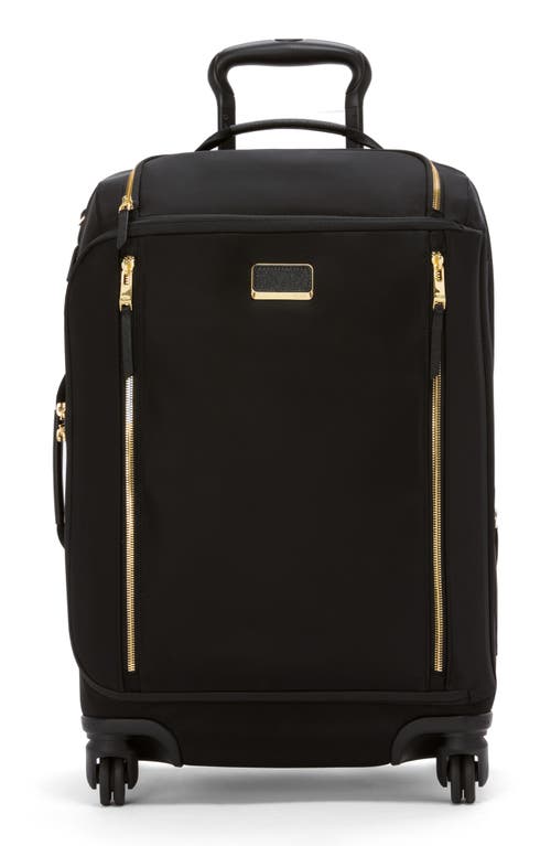 Tumi Leger Continental Expandable Carry On Wheeled Suitcase In Black/ Gold