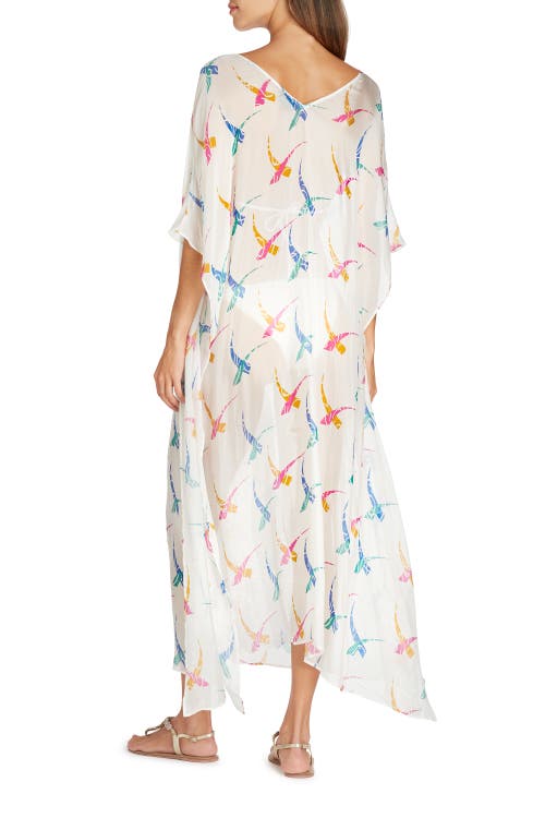 Valimare Florence Maxi Sheer Silk Blend Cover-up Kaftan In Off White