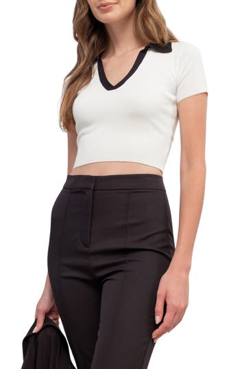 BLU PEPPER BLU PEPPER CROP POLO TOP
