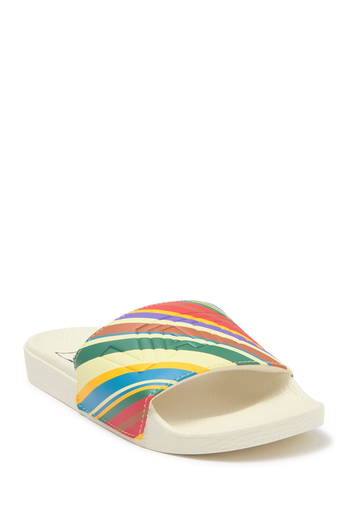 vans iridescent slides