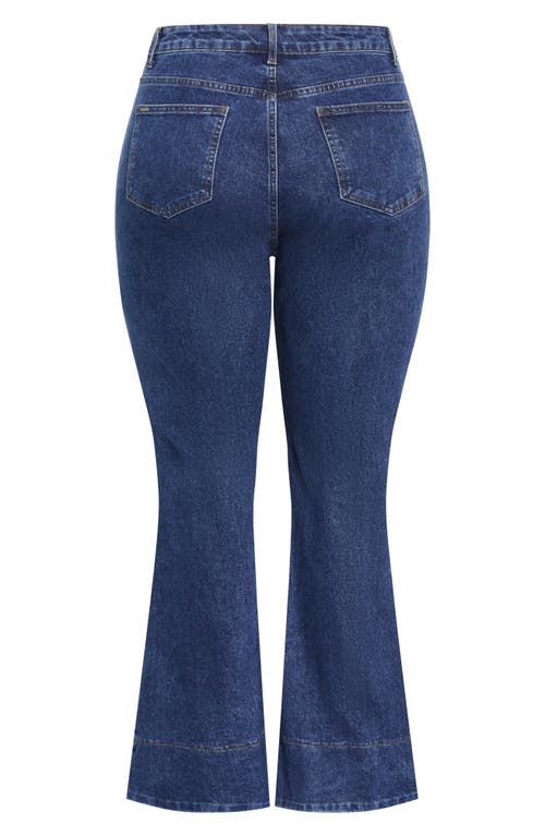 Shop City Chic Harley Veronica High Waist Flare Leg Jeans In Mid Wash