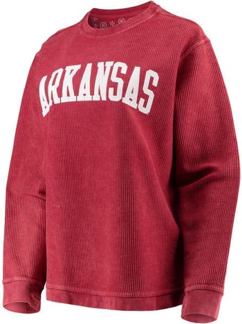 Oklahoma Sooners Pressbox Women's Comfy Cord Vintage Wash Basic Arch  Pullover Sweatshirt - Crimson