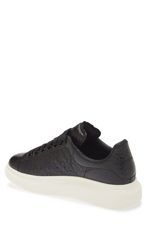 Shop Alexander Mcqueen Grainy Leather Oversize Sneaker In Black