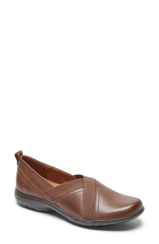Shop Rockport Cobb Hill Penfield Flat In Bark Leather