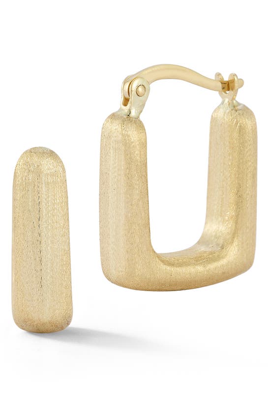 Ember Fine Jewelry 14k Yellow Gold Textured Square Hoop Earrings In 14k Gold