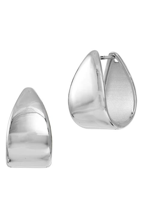 Sterling Silver Bold Huggie Hoop Earrings