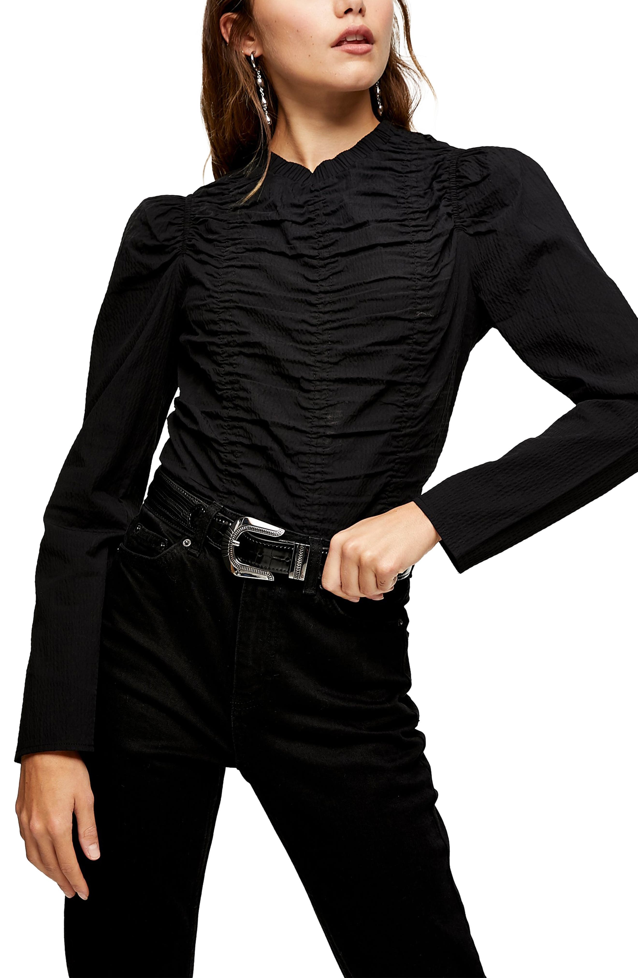 ruched long sleeve top