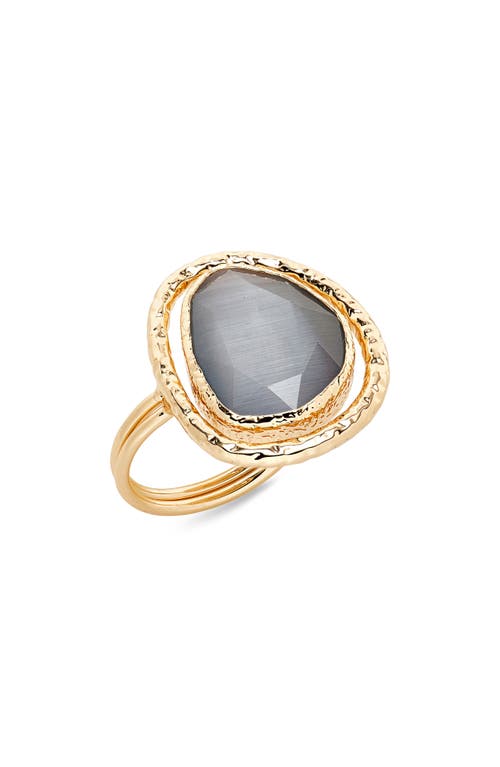 Nordstrom Floating Cat's Eye Cocktail Ring in Grey- Gold at Nordstrom, Size 9