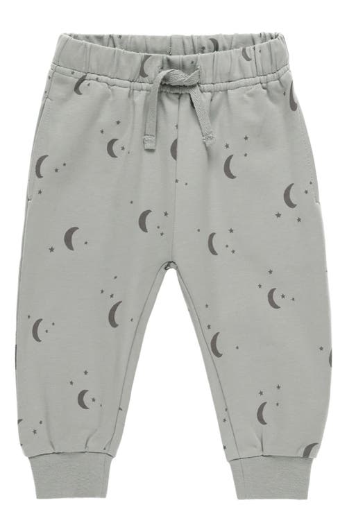 Quincy Mae Babies'  Moons Relaxed Fit Sweatpants In Dusty Blue