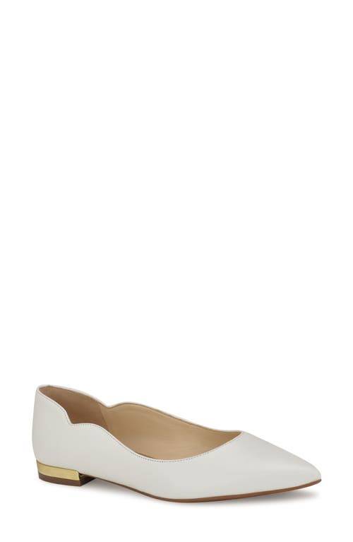 Shop Nine West Lovlady Pointed Toe Flat In White